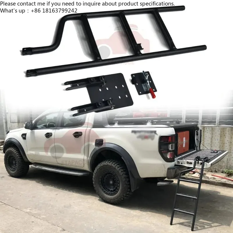

FTAPACCE Pickup Truck Tailgate Ladder Foot Step Ladder Fits for Navara Frontier D40 2004-2013