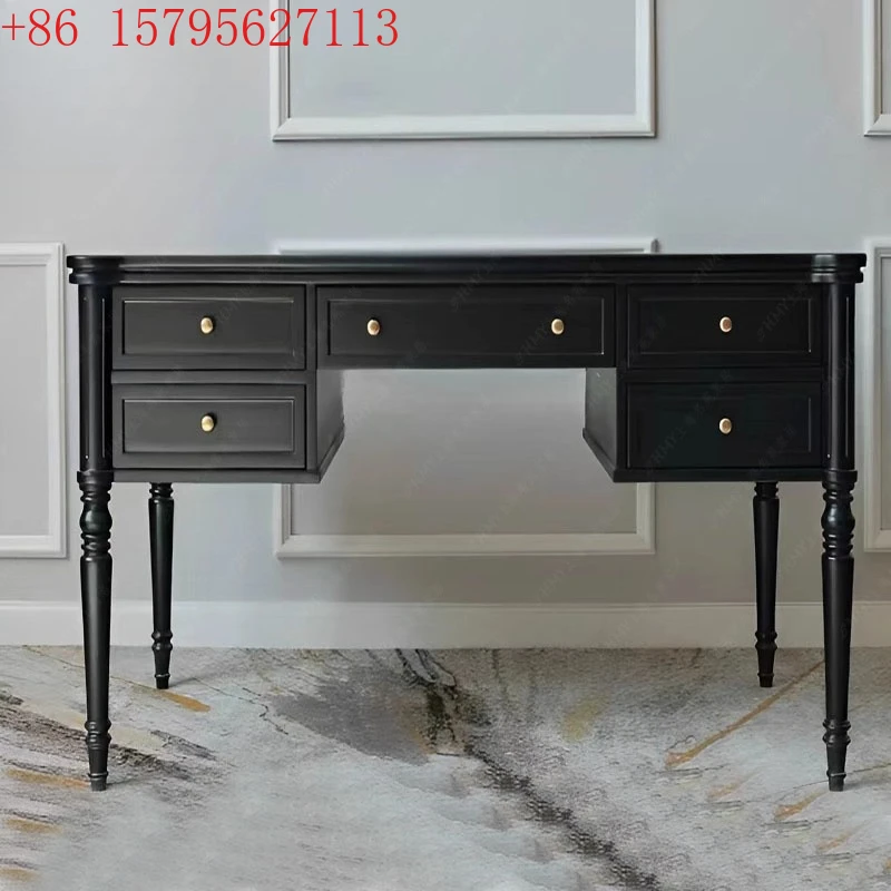 

Комбинация стола и стула из массива дерева, черный современный стол для маленькой квартиры