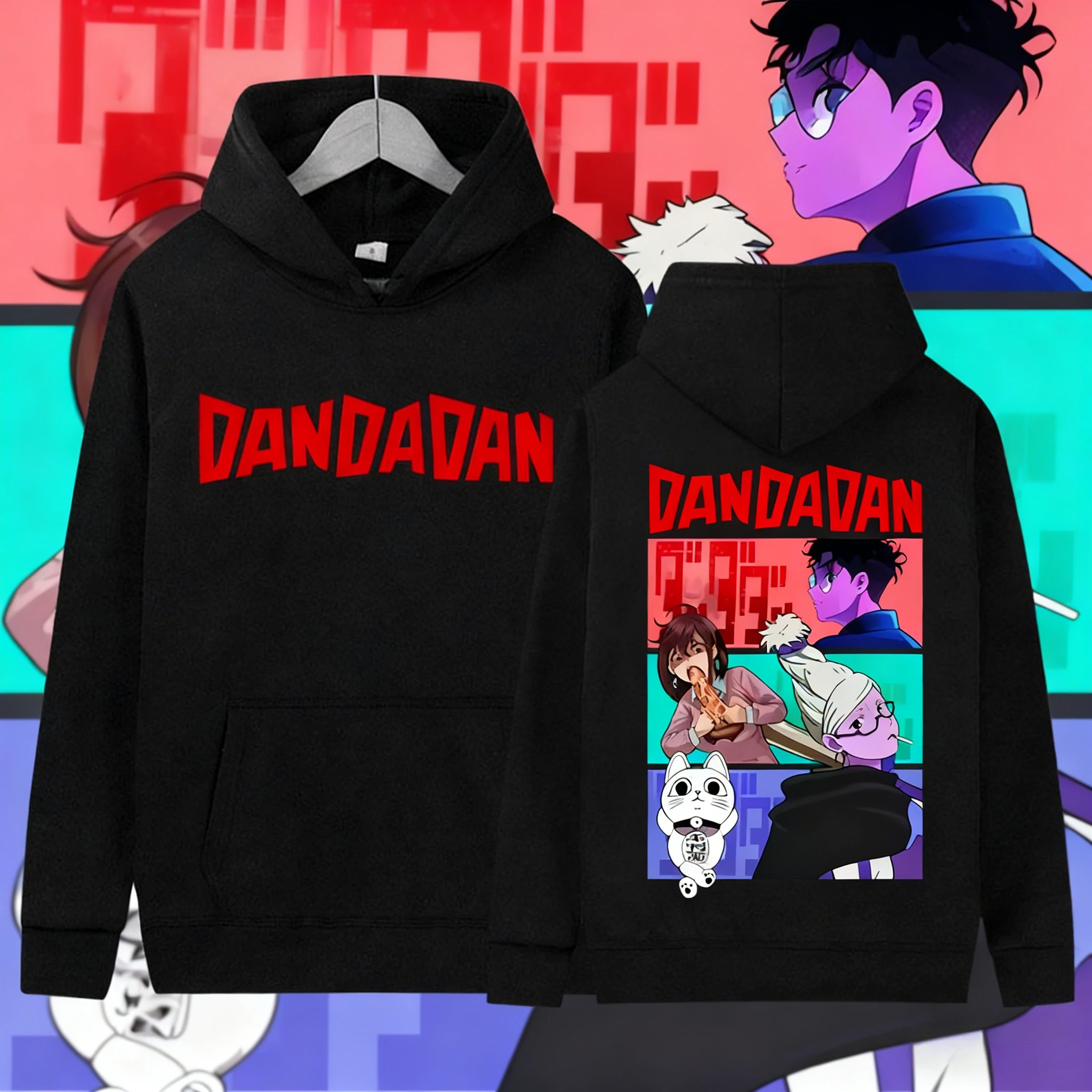 2025/26 أنيمي Dandadan Okarun Dan Da Dan جرافيك ميرش هودي رجالي ونسائي 100% قطن خالص مطبوع هوديي موضة جودة عالية