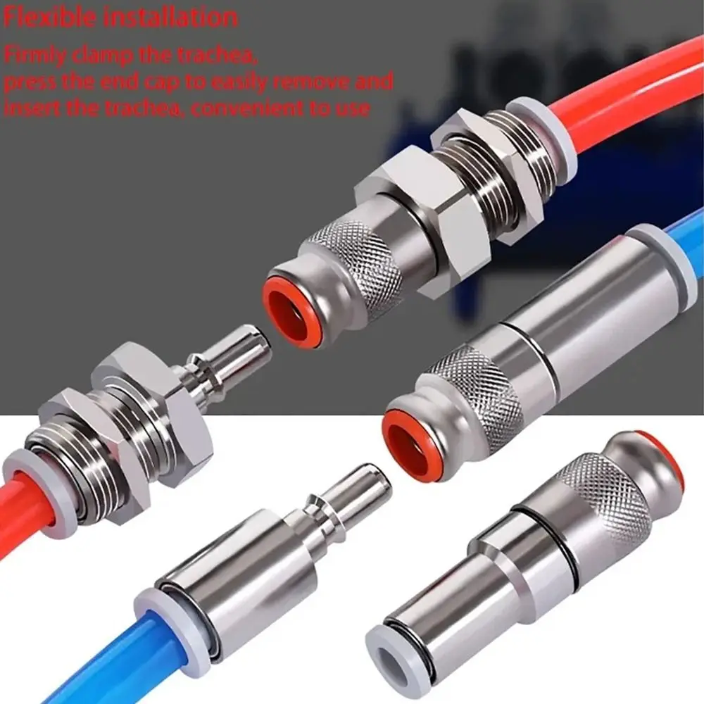 1Pcs KK2P/KK2S-04H-06H-04E-06E Tracheal Quick Connector Pneumatic PU Tube Quick Coupling Brass One-way Pipe Joint