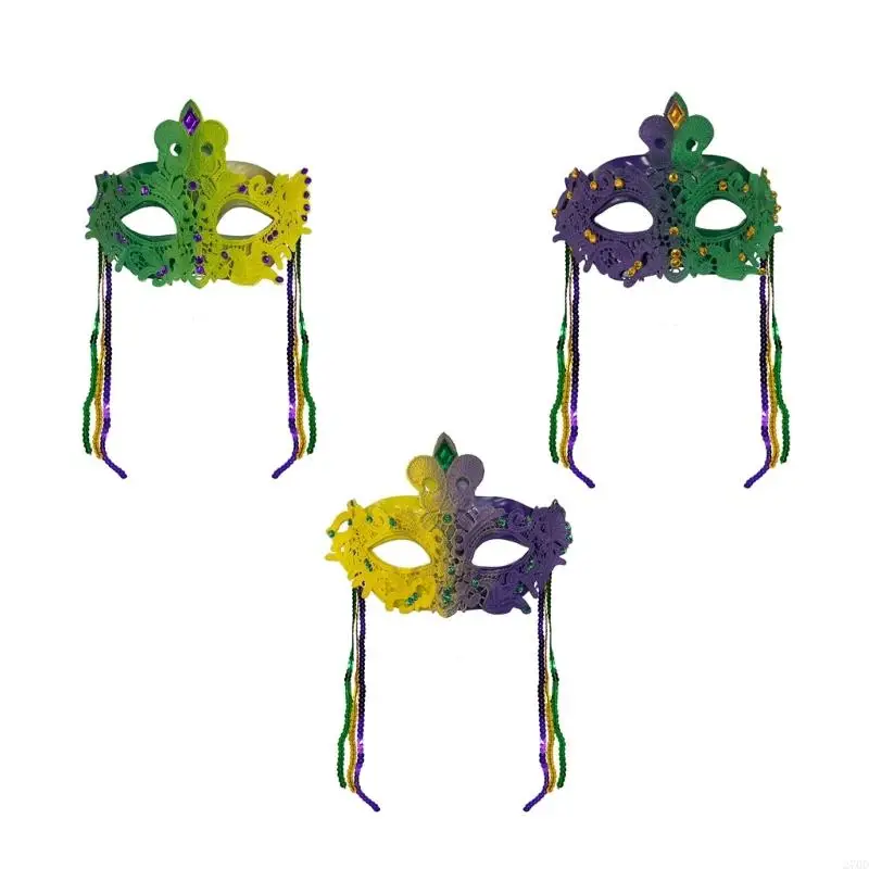 270D dekorative Maskeraden-Gesichtsabdeckung aus Kunststoff, leichtes Design mit beweglichen Quasten, Halloween-Zubehör für