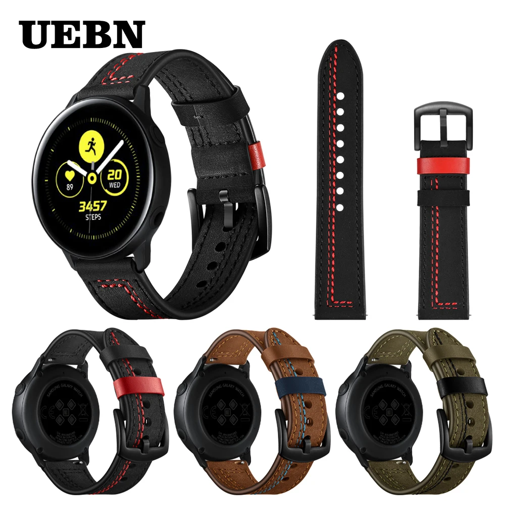 

20mm Luxury Leather Wrist Strap For Samsung Active 2 44mm 40mm/Galaxy Watch 42mm/Gear Sport S2 Band Bracelet Watch bands