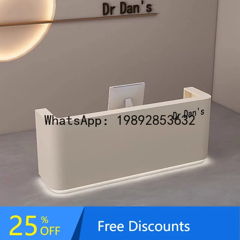 CZ Clothing Store Beauty Salon Cashier Counter Small Painted Reception Desk Exhibition Hall Company Front Desk Bar Counter
