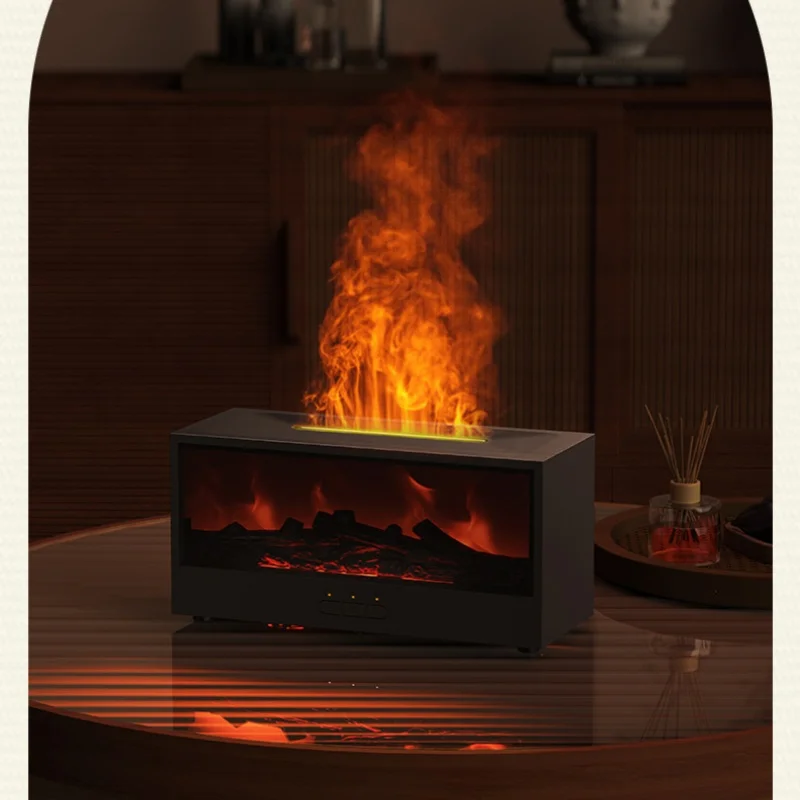Fireplace Aromatherapy Machine, Air Humidifier, Aromatic Essential Oil Diffusion, LED Light, Remote Control, Creative Gifts