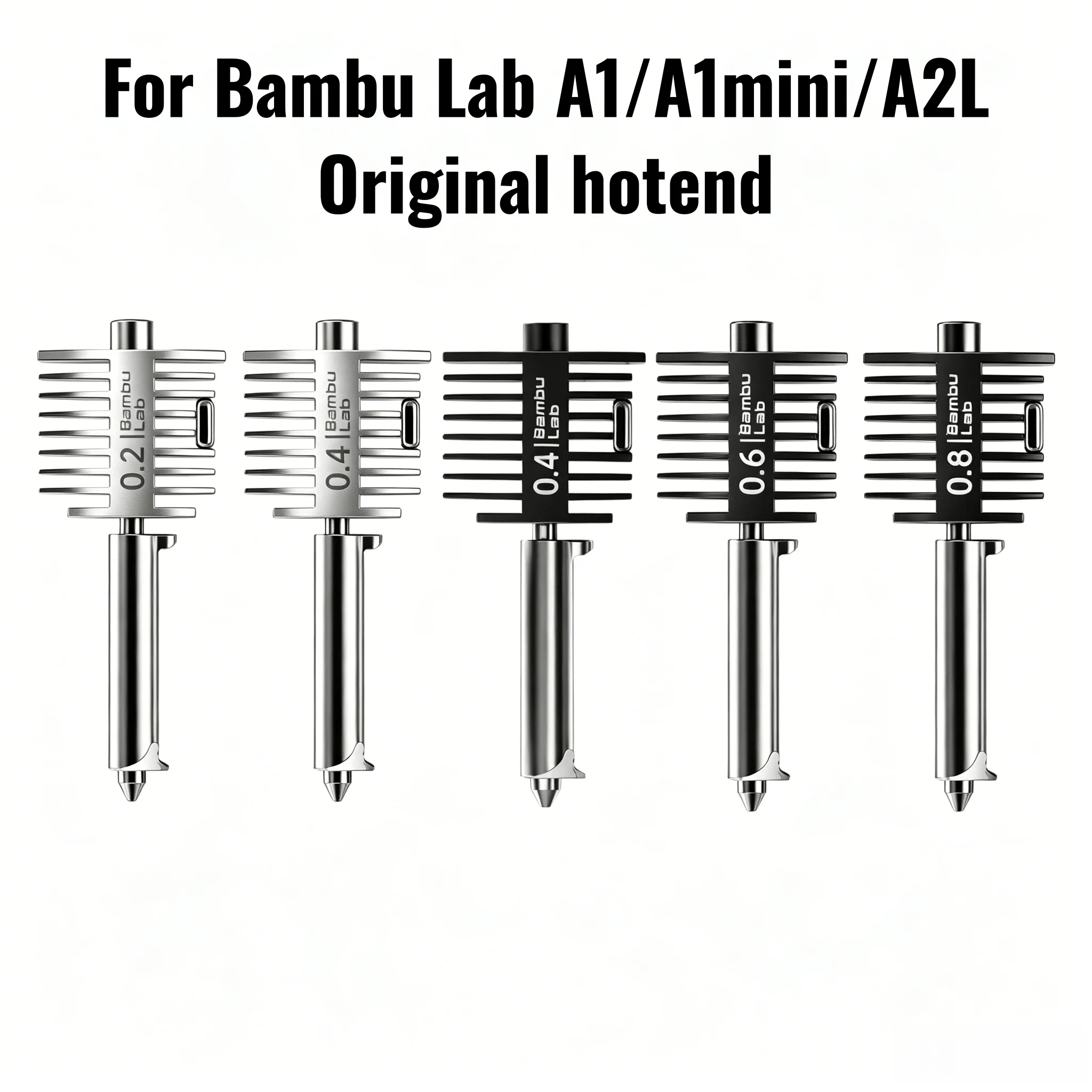 Original Hotend For Bambu Lab A2L/A1/A1 Mini Original Hot End Fast Speed 0.2/0.4/0.6/0.8mm Hardened Steel Nozzle For Bambulab