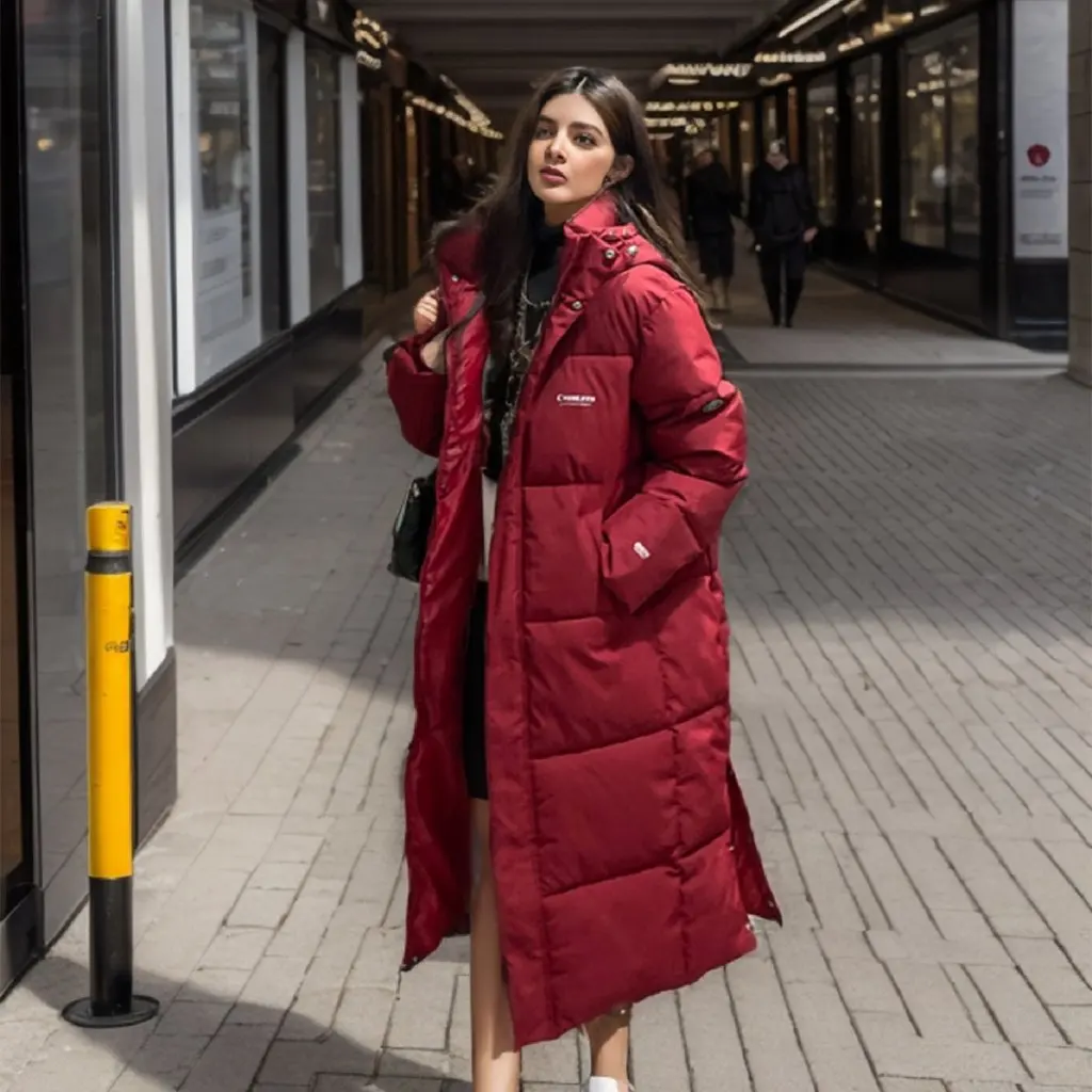 

Women's Korean-Style Thickened Bread Coat Long down Cotton-Padded Jacket Loose Fit for Autumn Winter