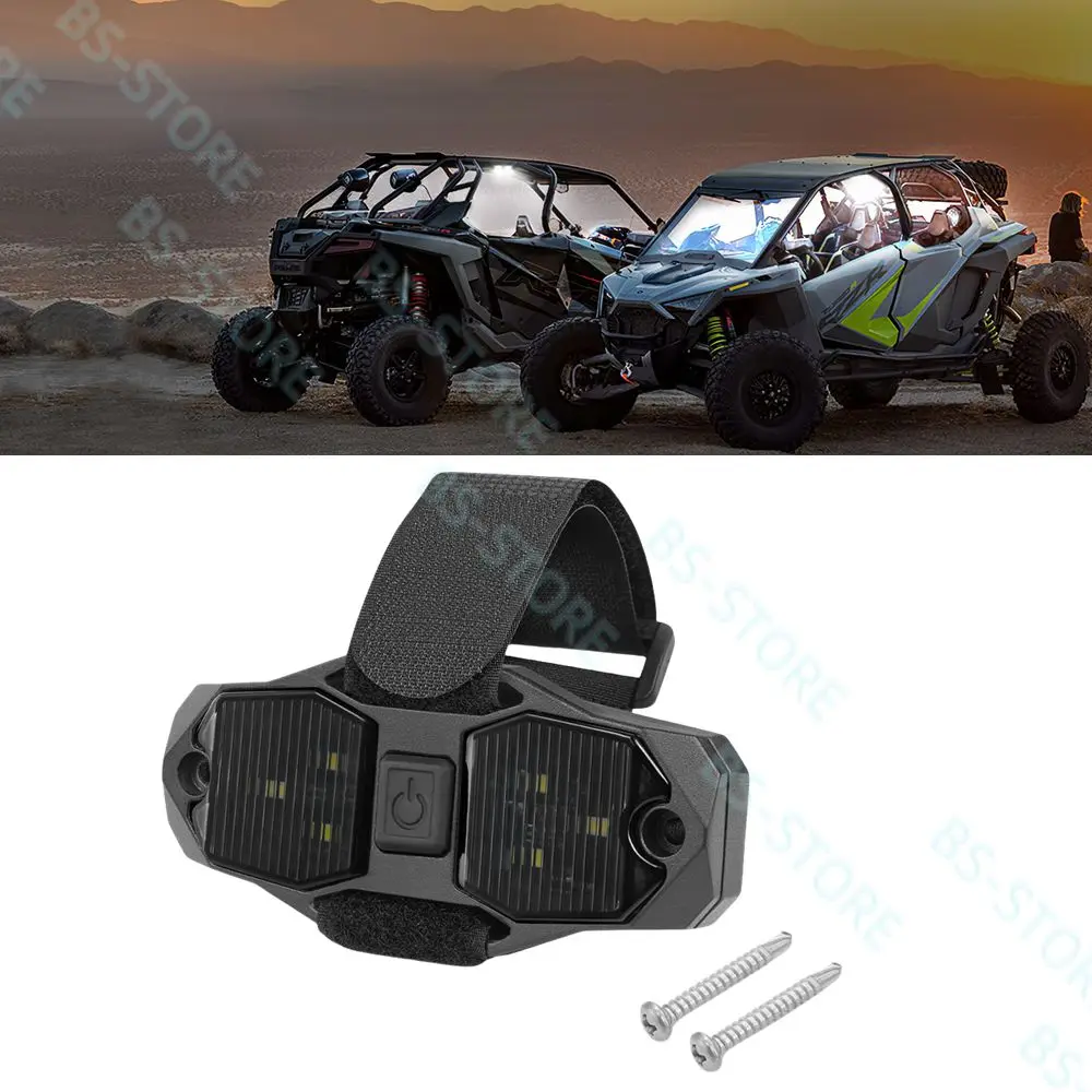 1xWhite Roll Bar Mount LED Dome Light Rock Light W/Switch For Polaris RZR UTV 4WD Car Excavator Pickup Wagon UTB Cab ATV SUV Bus