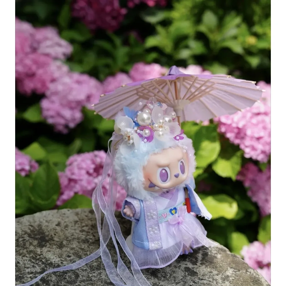 

Labubu 3.0 Doll Ancient Hanfu Costume Set with Crystal Hairpin Elegant Traditional Chinese Attire and Luxury Hair Ornament