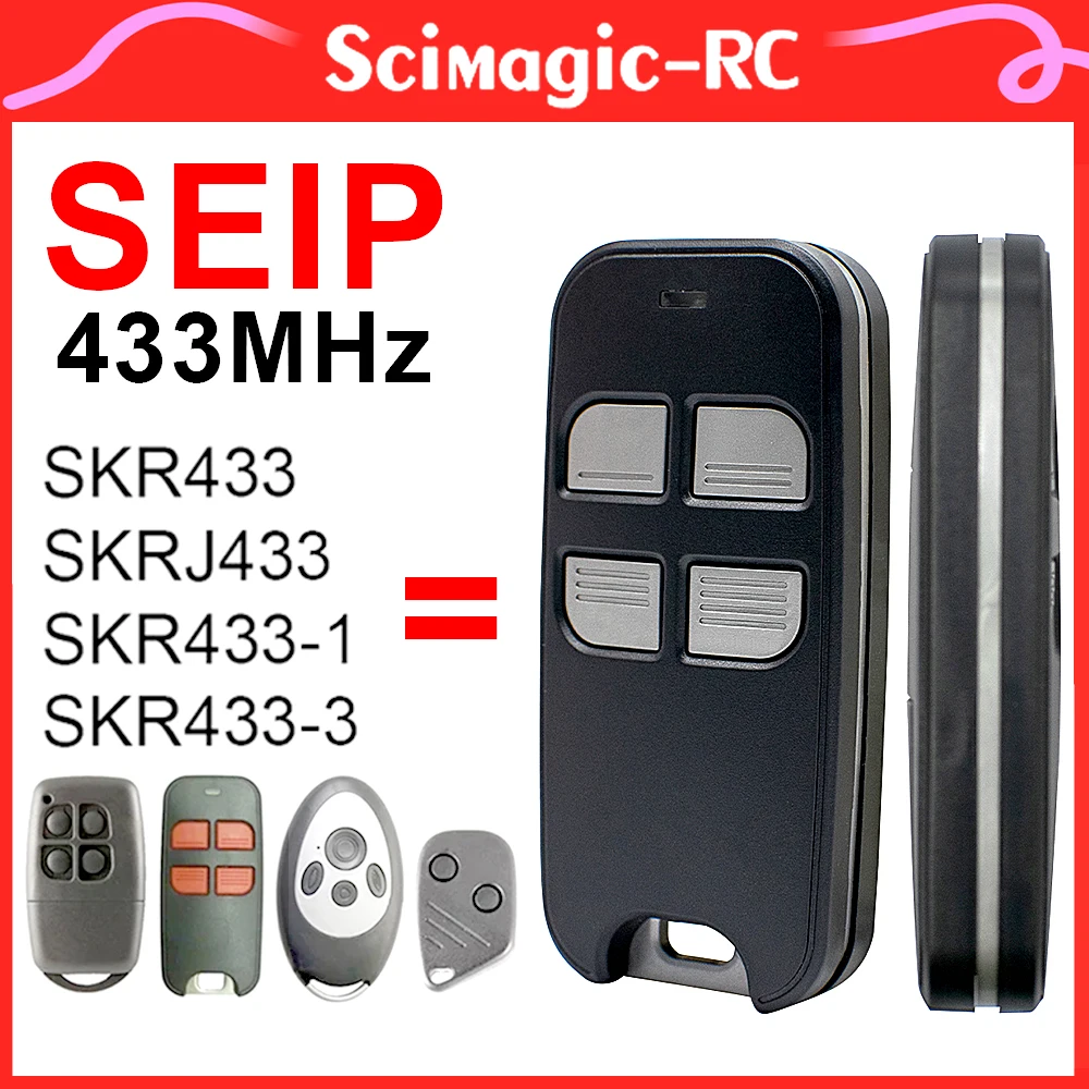 

100% Compatible SEIP SKR433-3 B43A023004-3 SKRJ433 SKR433 SKR433-1 Garage Door Remote Control 433.92MHz Rolling Code Transmitter