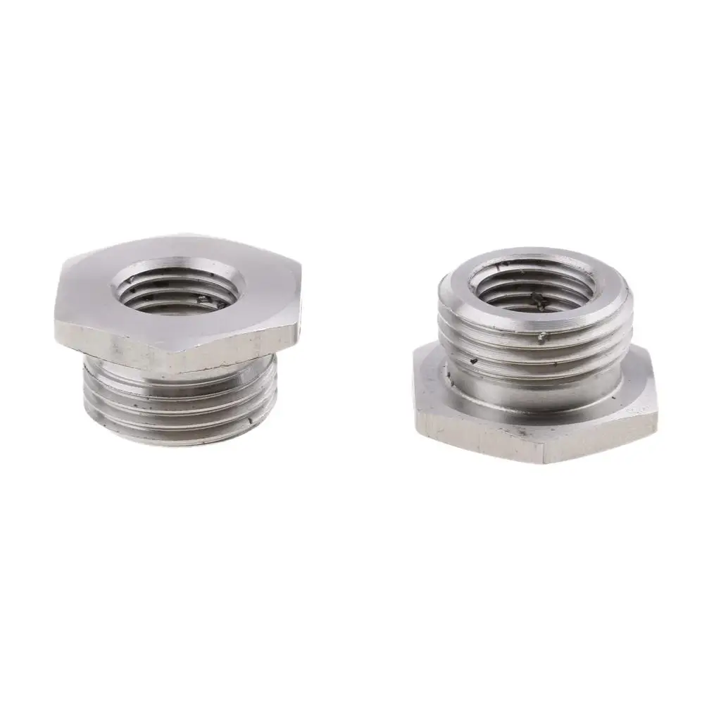 2 Pieces Stainless Reduce O2 Sensor Port Bungs Plug Adapters 18mm To 12mm for