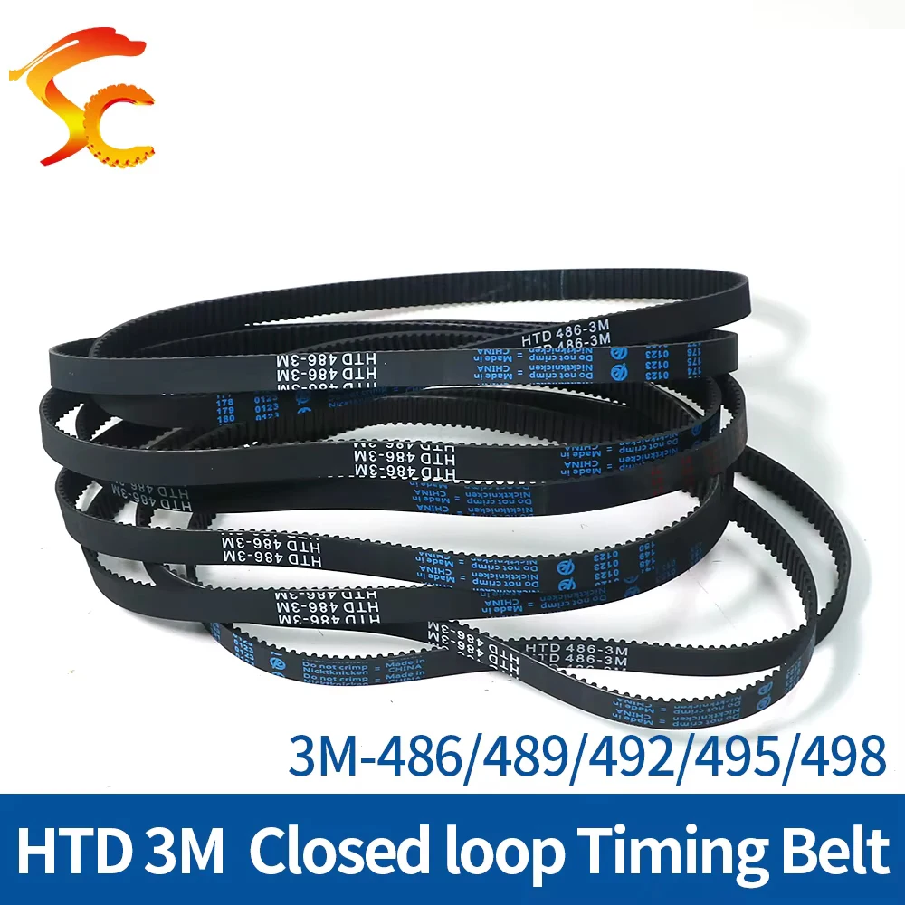 ONEFIRE 3M Rubber Timing belt Circular Arc tooth 3M-486/489/492/495/498mm Width 6/10/15mm 3M Closed loop belt