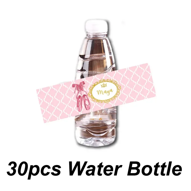 Personalised Pink Ballet Shoes Ballerina Juice Pouch Stickers Water Bottle Labels Candy Bar Wrapper Favor Tag Birthday Decor