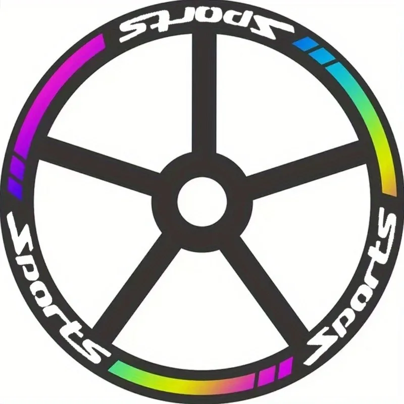 ملصقات عجلة عاكسة، شارات إطارات الدراجات النارية، حروف رياضية أوتوماتيكية مقاومة للماء من مادة PVC - مجموعة من 16 قطعة، ملصقات عجلة الدراجة النارية،