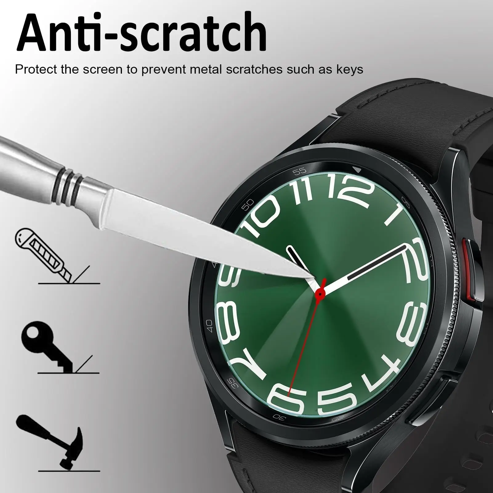 Vidro temperado para samsung galaxy watch 6 clรกssico 40mm 44mm 47mm 43mm acessรณrios hd claro anti-risco filme protetores de tela