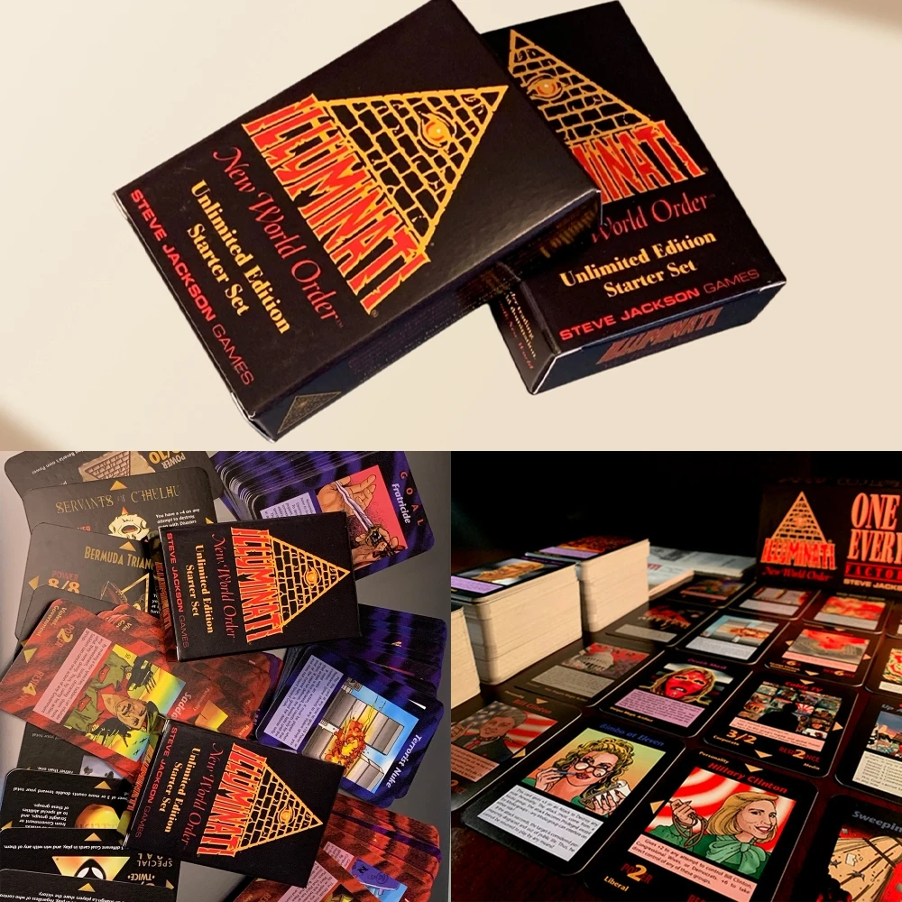 for Illuminati 1995 Edition English Version Board Game Cards 110pcs Fun Party Game Novel Peripheral Collection Card Holiday Gift