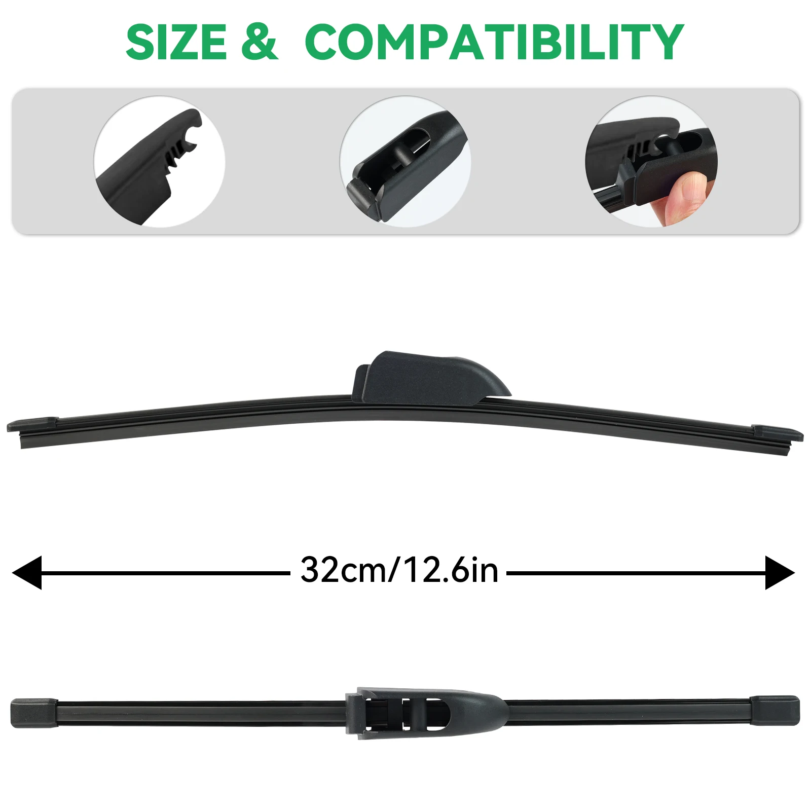 ジグアラーe-pace 2017-2023フロントガラスウィンドスクリーンクリーンテールゲートウィンドウカーレインブラシ用erick'sワイパー12 "リアワイパーブレード