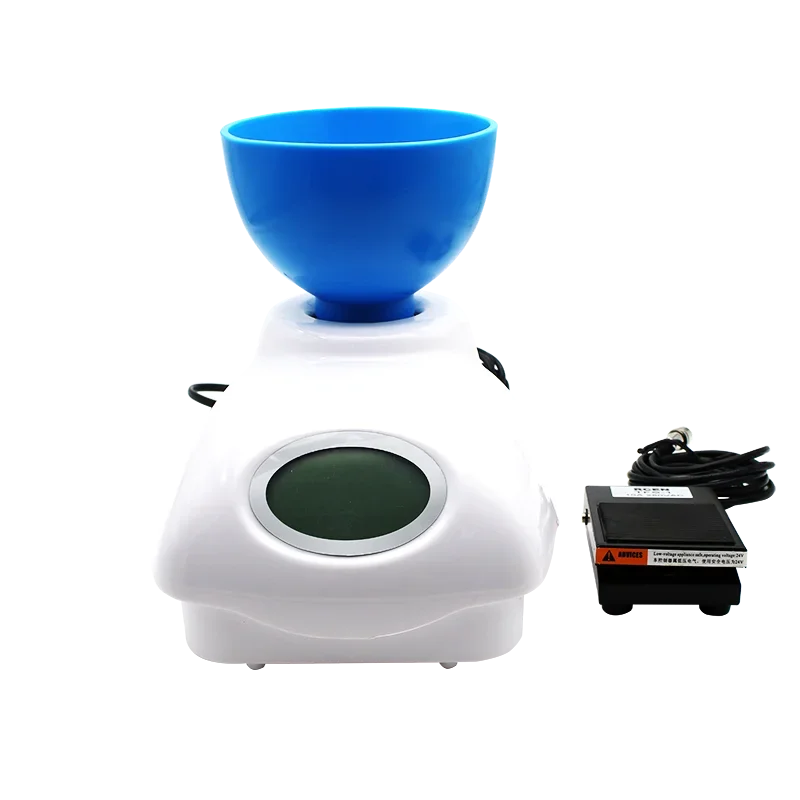 페달 유형 치과 알긴산염 믹서 기계 진공 인상 재료 석고 돌 혼합 장치(그릇과 주걱 포함)