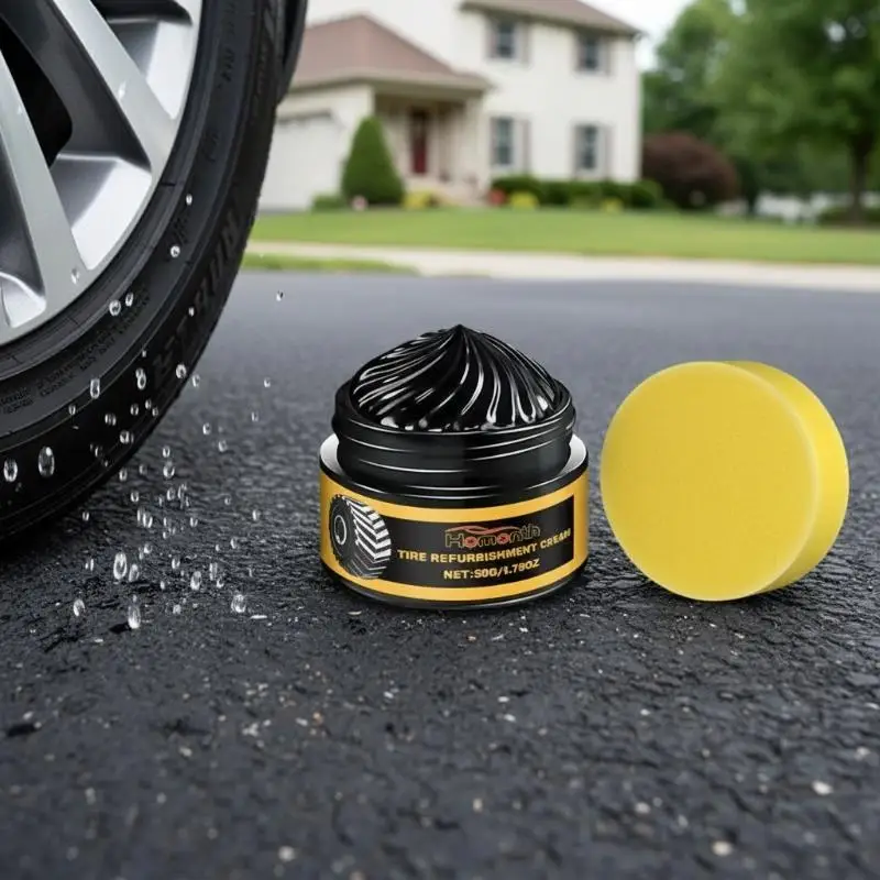 50g Car Tire Coating Wax for Longlasting Shine Tire Retreading Cream with AntiAging Effect Suitable for Auto Rubber Parts