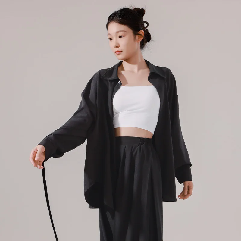 

Dance costume female teacher classical modern dance adult loose flowing shirt ethnic dance daily dance top set