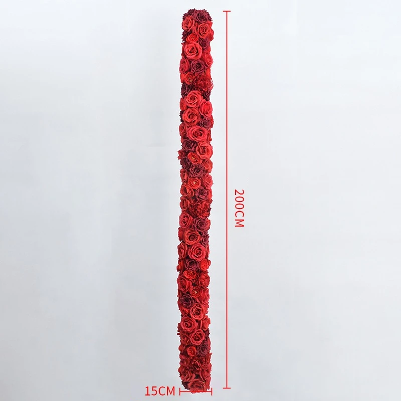 Großhandel Künstliche Rosenblumenreihe Seidenblumen-Läufer Hochzeitstisch-Mittelstück Bogen-Hintergrund Wand Bühnen-Event-Party-Dekoration – Detail 4
