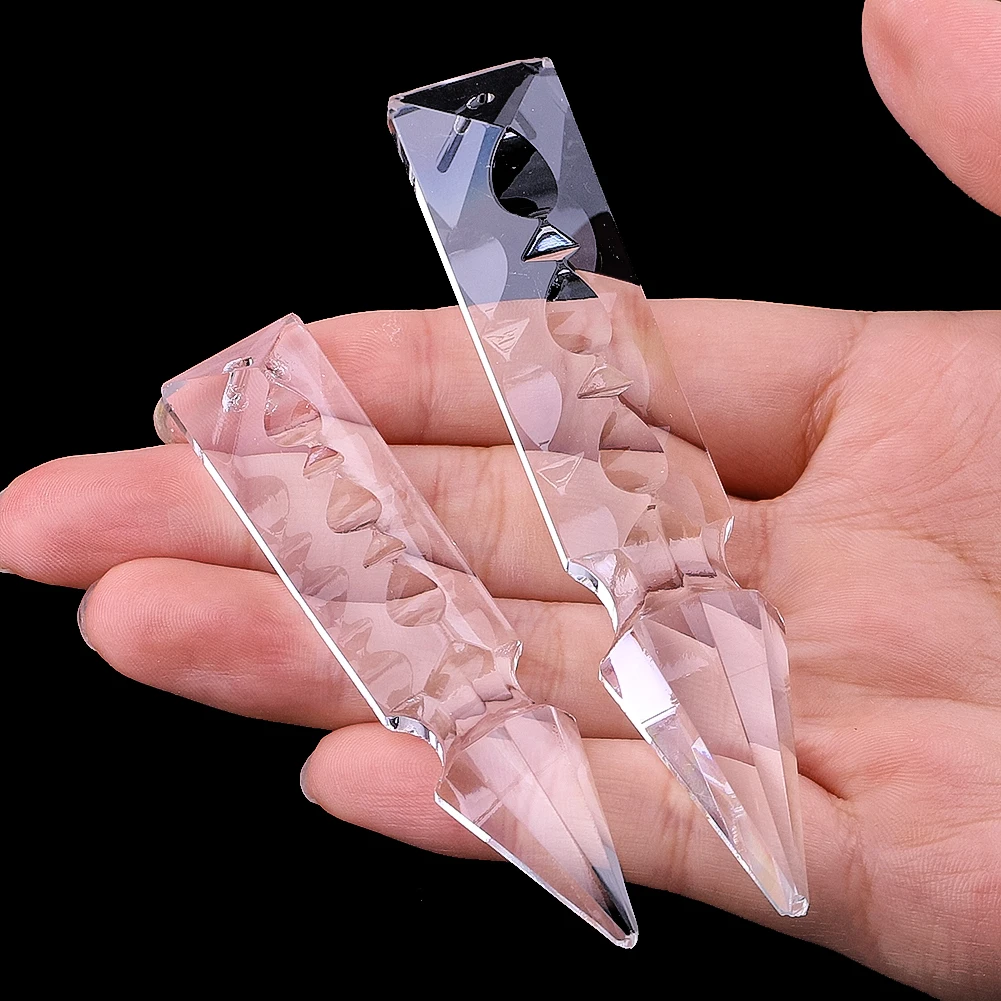 Transparent Glass Crystal Rocket Arrowhead Pendant Outdoor Event Site Indoor Crystal Chandelier Wall Decoration DIY Accessories