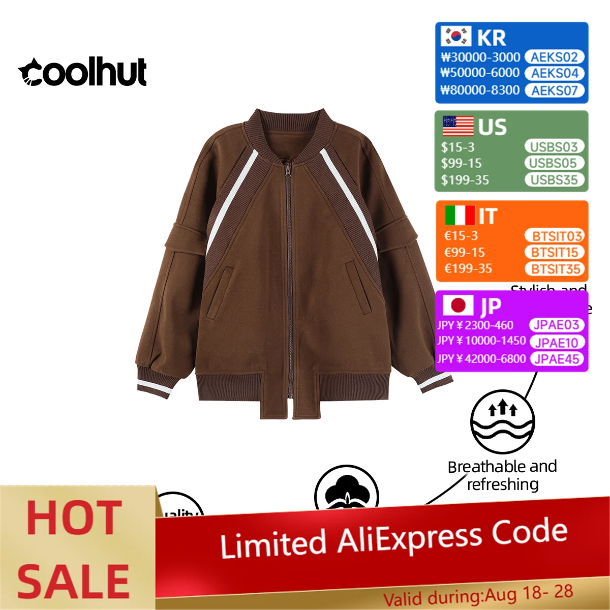 

COOLHUT 2025 Vintage Baseball Jacket Women's Loose Oversized Coat Retro Casual Color Block Drop Shoulder Coat Spring Streetwear