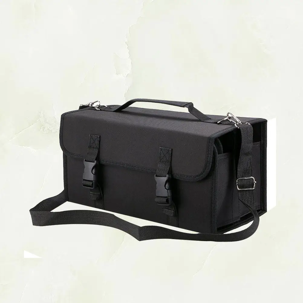 120-slot-marker-bag-heavy-duty-polyester-zipper-pen-storage-case-shoulder-strap-detachable-sleeve-table-easel-organizer-lipstick
