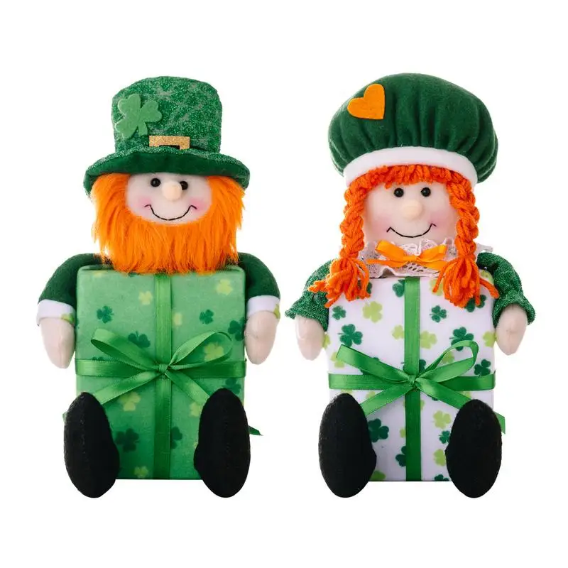 St Patricks Day Doll Saint Patrick Green Clover Faceless Doll  Soft Hug A Box Green St Patricks Day Decoration Accessories