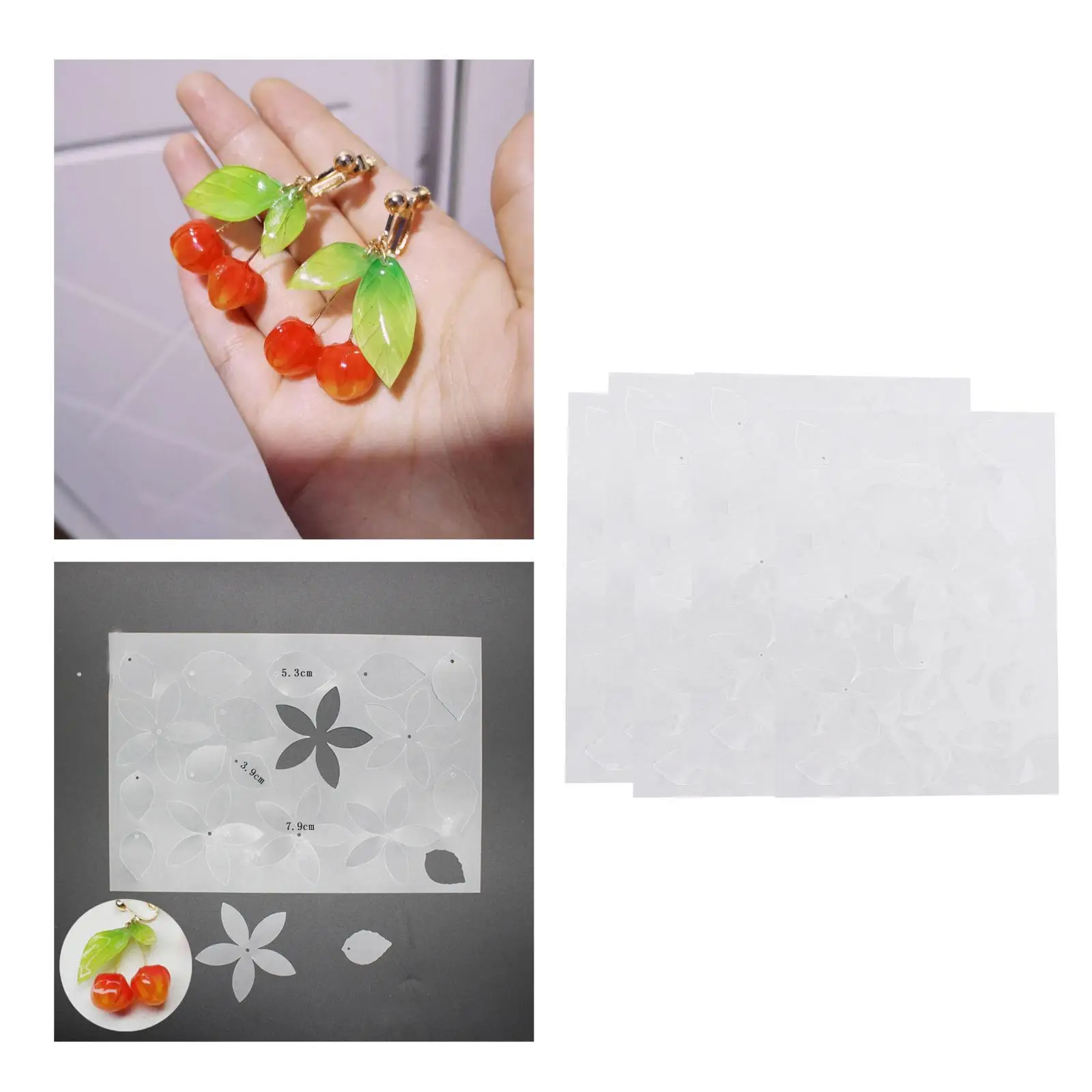 5 Pcs Shrink Paper Film Sheets Pre-cut Flower Shrinkable Film DIY Jewelry Hanging Craft Making Supply Child Educational Games