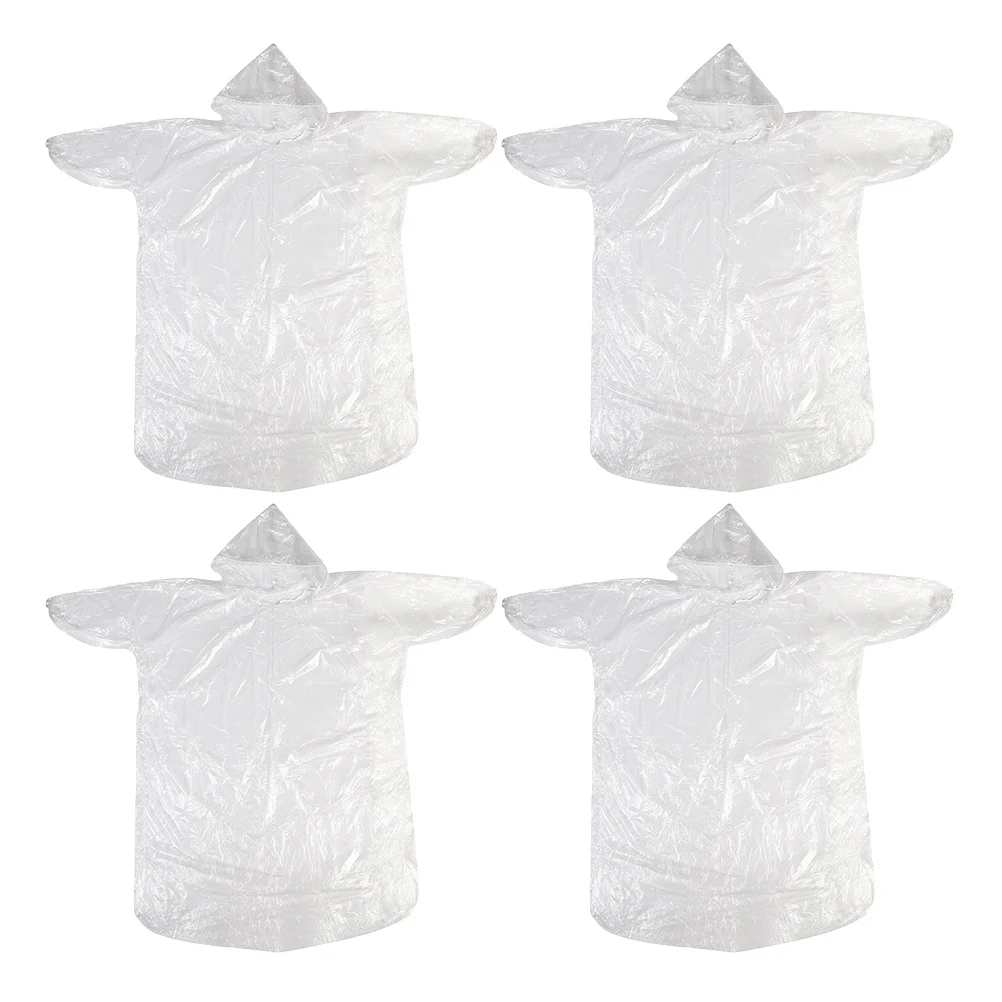 

4 Pcs Waterproof Raincoat Emergency Windproof Portable Aldult One Size Fits Most