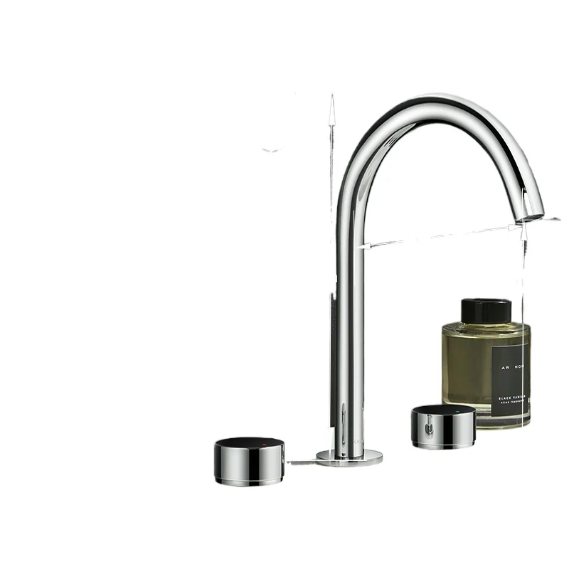 

*Hot and cold water outlet washbasin, basin copper double handle 3-hole faucet