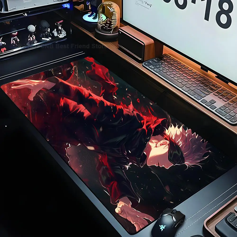 Jujutsu Kaisen Anime Gojo Satoru Mousepad Großes Gaming-Mauspad LockEdge Verdickte Computertastatur Tisch Schreibtischunterlage