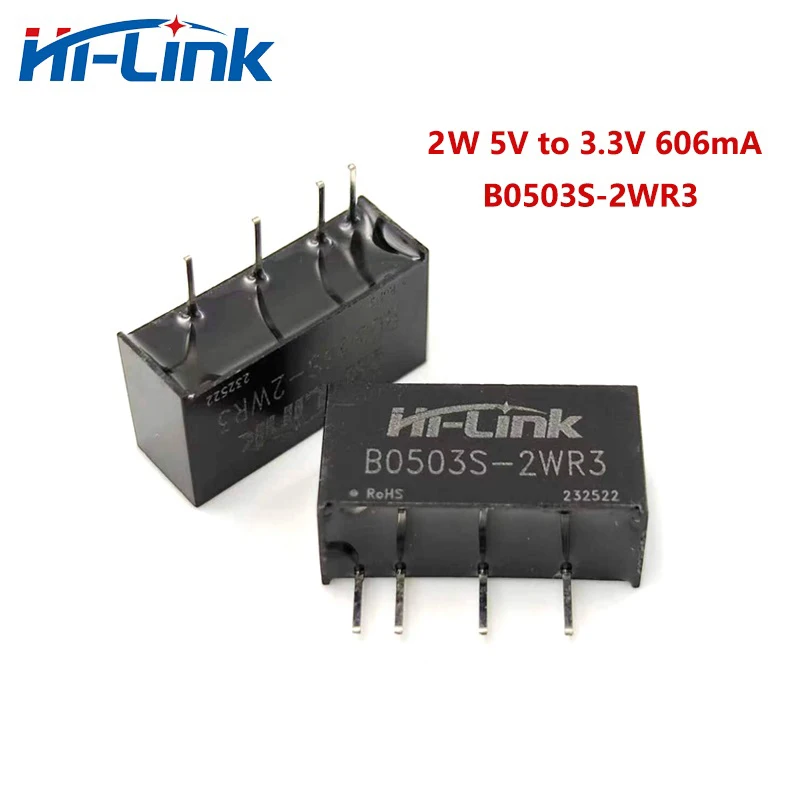 Small Size Hi-Link B0503/05/09/12/15/24S-2WR3 2W 5V to 3.3V/5V/9V/12V/15V/24V DC DC Power Supply Module Consumer Electronics