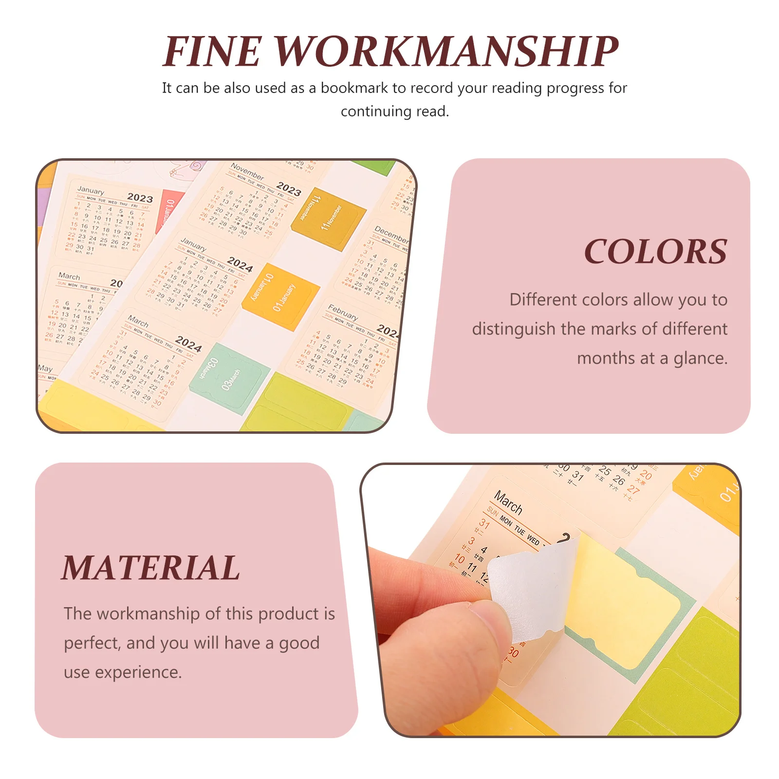 12 مجموعة من ملصقات التقويم وعلامات التبويب الشهرية وملحقات المخطط وملصقات التصنيف وتقدم القراءة المرجعية