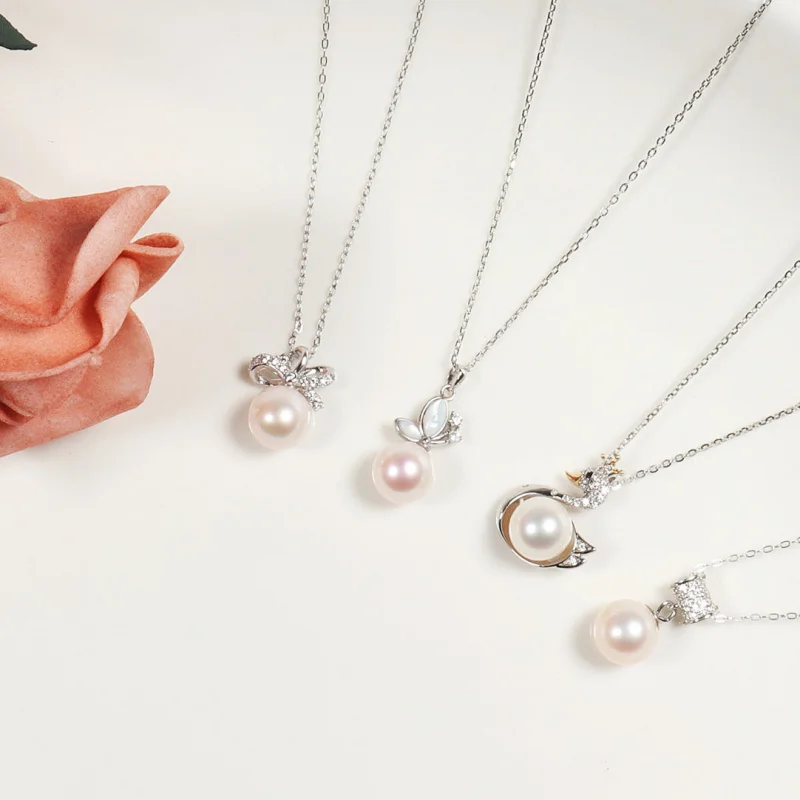 

S925 Серебряное женское жемчужное ожерелье с застежкой-свитером и цепочкой, ювелирные изделия