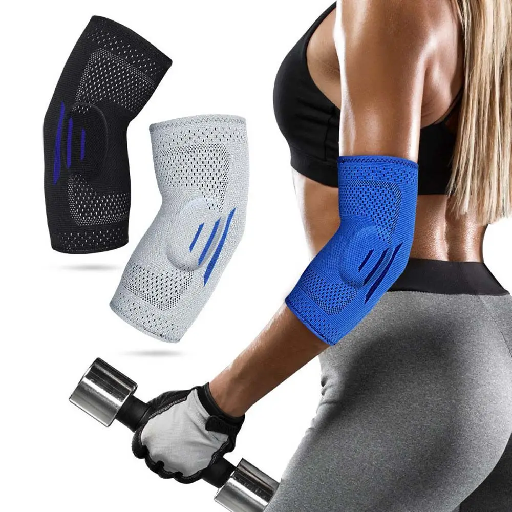 Safety Men Wraps Elbow Protectors Marathon Outdoor Elbow Silicone Support Sports Wristband Pad Elbow Protector Arm Sleeve Guard