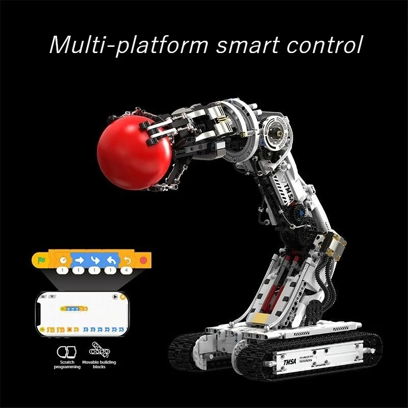 Programmable Remote Control Robot Arm Building Block Set Educational Toy DIY Assemble Mechanical Arm Model Kids Adults Gift
