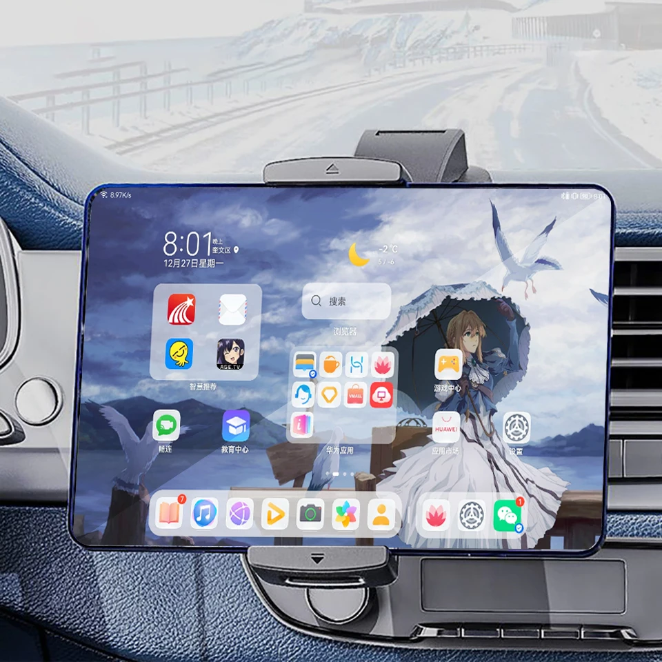 Suction Cup Tablet Car Holder Adjustable Mobile Bracket Stand for Samsung Galaxy Z Fold 4 3 2 Phones Mount for iPad GPS Holder