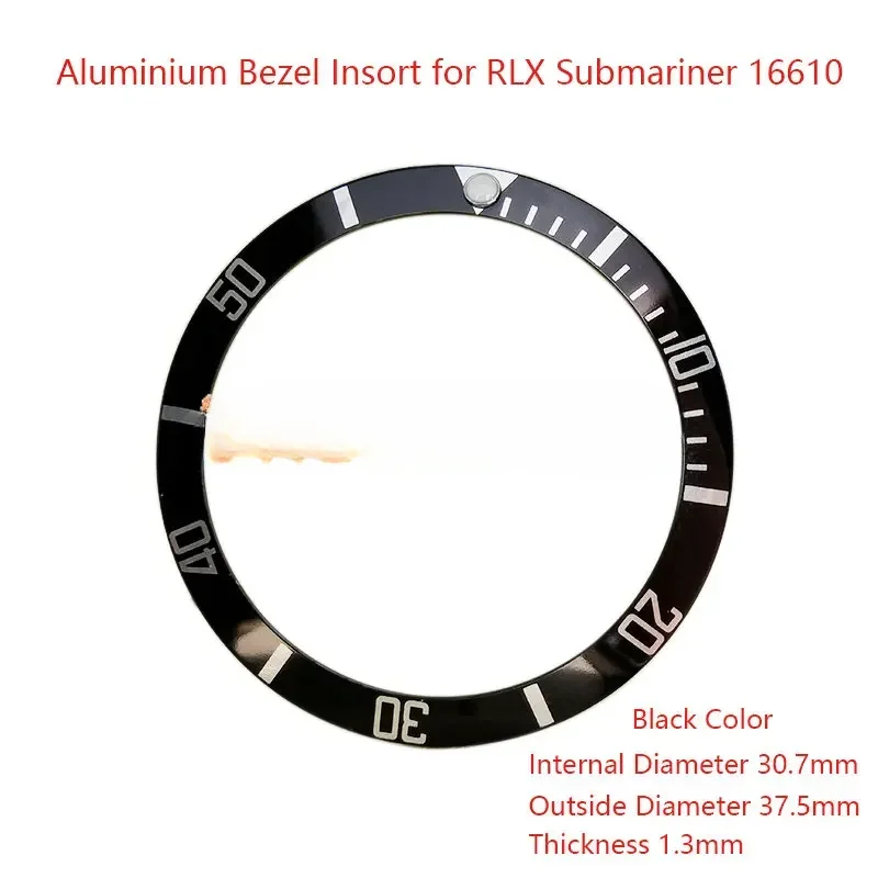 FOR Watch accessories ，Aluminium Bezel Insert for  Submariner 16610。Green Drowner