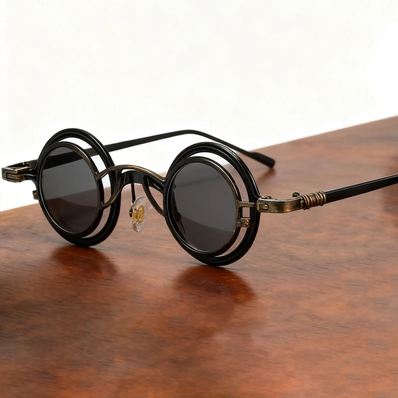 Metal Rotundity Punk Sunglasse - Fashion Men Vogue บทวิจารณ์และราคา