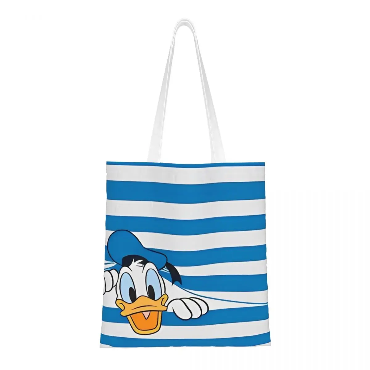 Unisex Donald Duck Peek-a-Boo Tote Bags Canvas Grocery Bag for Ladies Handbags