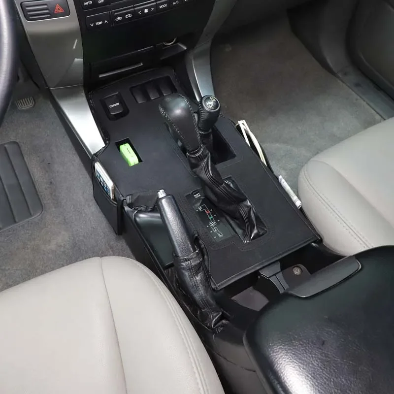 غطاء حماية لوحدة التحكم المركزية للسيارة باللون الأسود ملحقات السيارة الداخلية لسيارة Toyota Land Cruiser Prado 150 2003-2009 #3