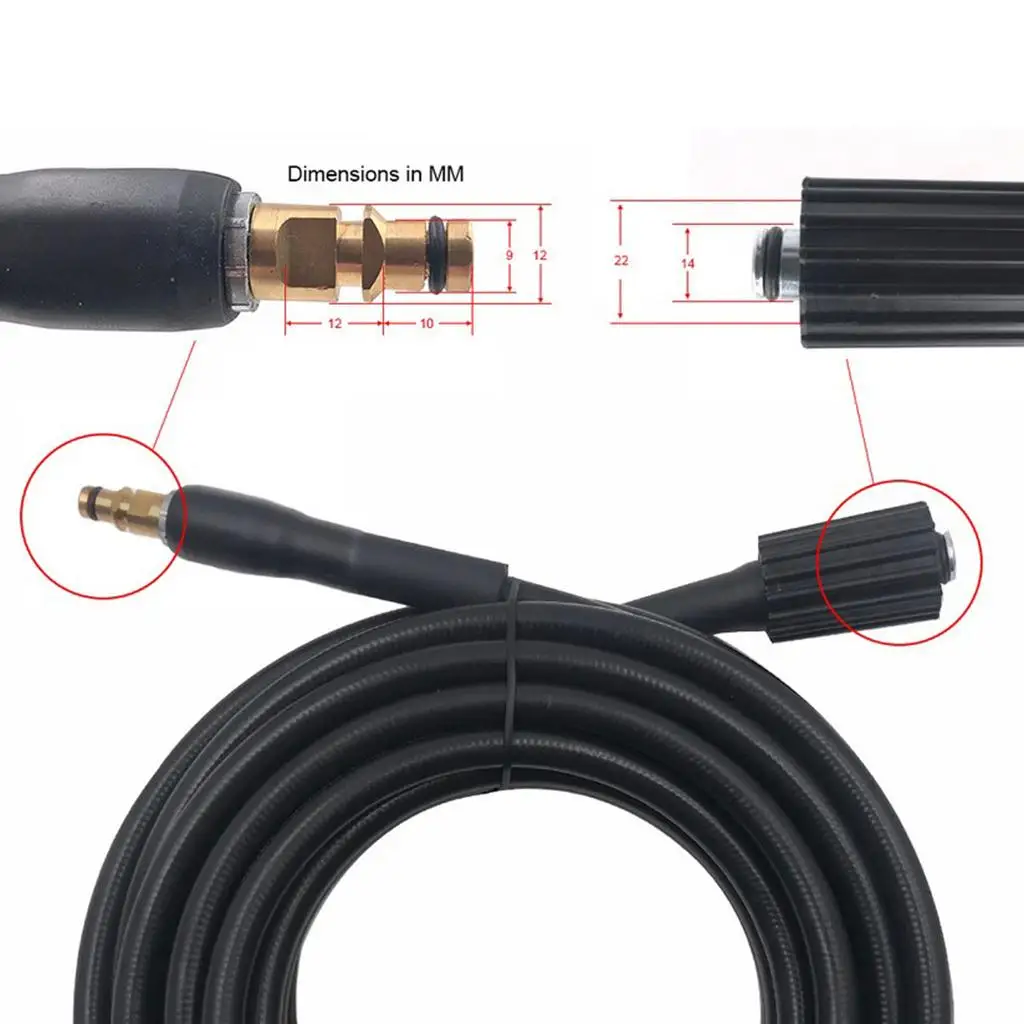 Pressure Washer Hose 6m Replacement Flexible Jet Wash Tube for K2 K7 Cleaning Tools