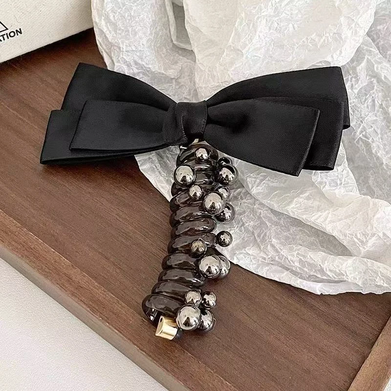 1 Stück Eleganter Haarreif mit Schleife und Perlen, Neues Süßes Bubble-Flechtwerkzeug, Gedrehtes Zopf-Haarband, Zopf-Haargummi für Pferdeschwänze – Detail 5