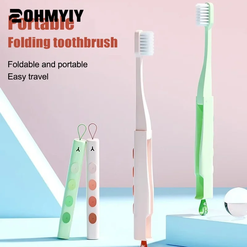

1 Pcs Foldable Toothbrush Portable Adult Soft Bristle Plastic Folding Toothbrush Travel Business Toothbrush Oral Cleaning Tools