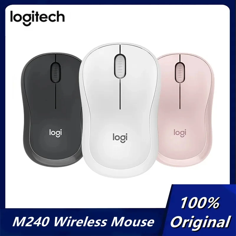 

Logitech M240 Wireless Bluetooth Mouse Silent Compact Portable Smooth Tracking Mice for Windows macOS ChromeOS PC