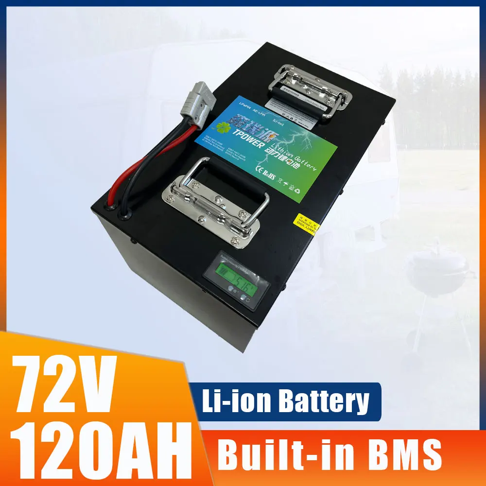 72V 120Ah Li-ion With 150A BMS High Capacity 10KW Lithium Polymer Battery Perfect For Wind Power Station Motor Controller RV