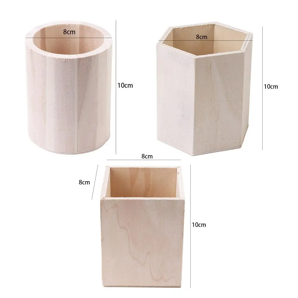 Multifunctional Fashion Pencil Container Stationery Desk Accessories Office Storage Box Pen Holder Wooden Pencil Holders