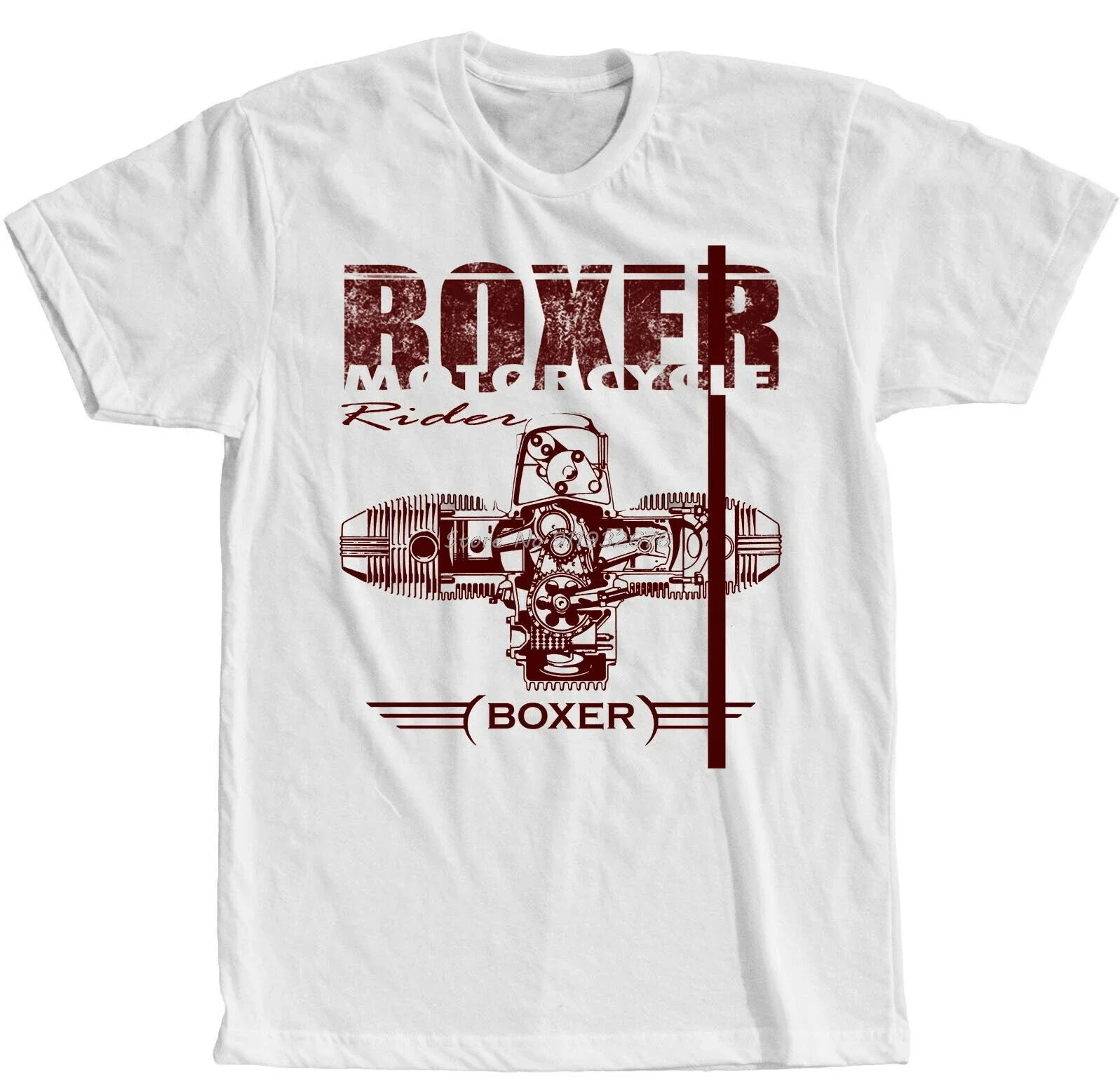 Boxer Motorcycle Engine Motorrad Racing T-Shirt Fashion Short-Sleeve Casual Tee Shirt Men Cotton Tshirt Streetwear Harajuku