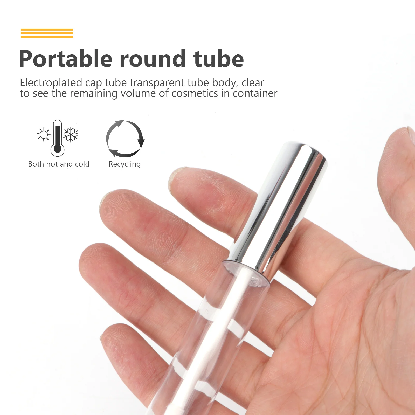 

10pcs 10Ml Empty Gloss Tube Transparent Circular Design Portable Travel Size For Lip Dye Liquid Subpackaging Bottle